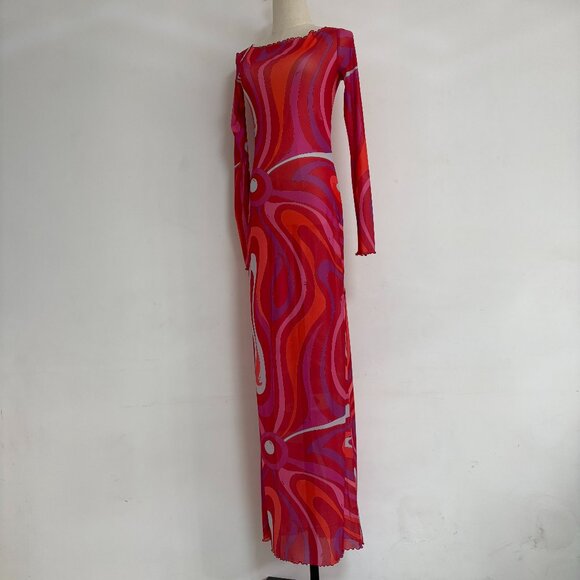 Pucci Marmo Sheer Tulle Maxi Dress - Picture 9 of 13